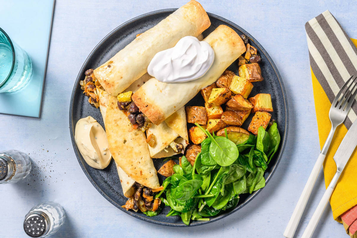 Mexicanske bønne-taquitos 