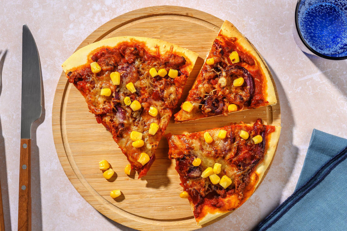 Amerikansk nötfärspizza