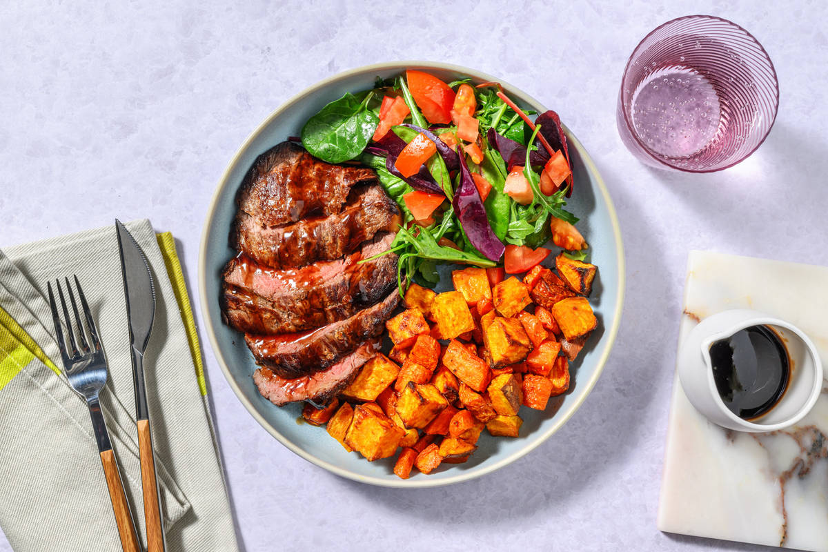 Cherry-Glazed Halloumi & Spiced Roast Veggies