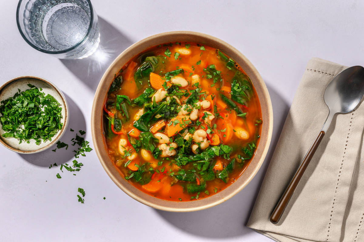 Guiso vegano de judías blancas