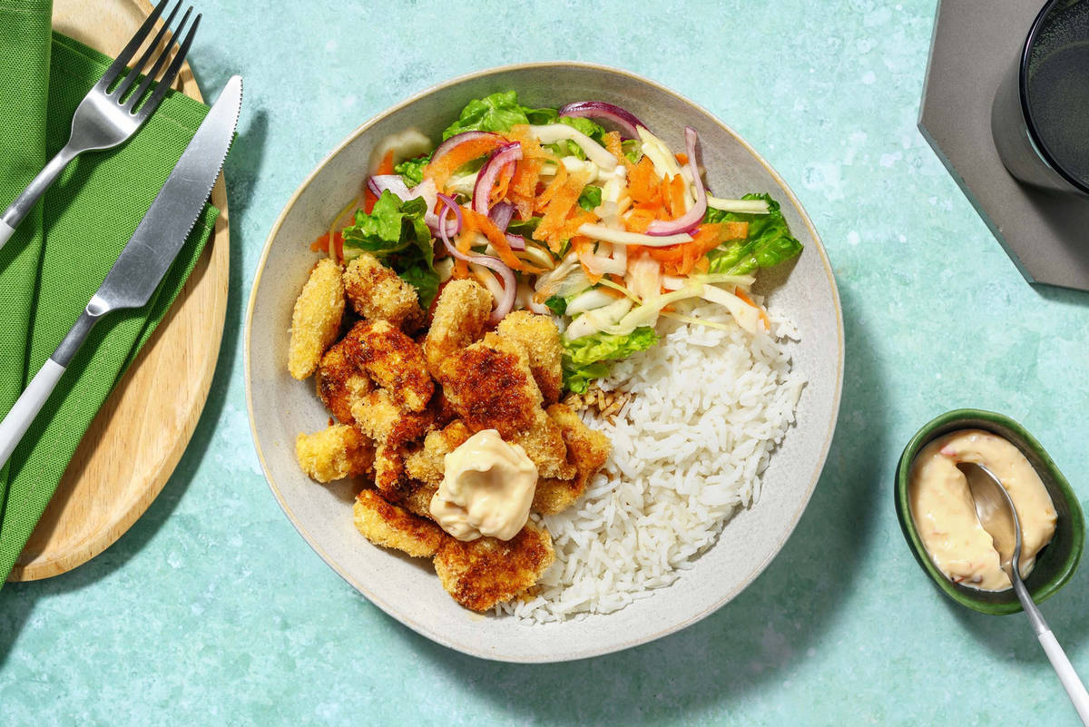 Pankopanerede veganske strimler