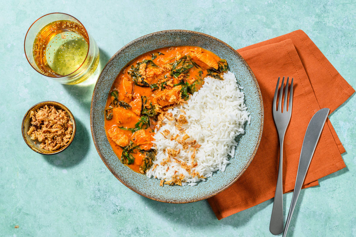 Easy Chicken Matar Saag Curry