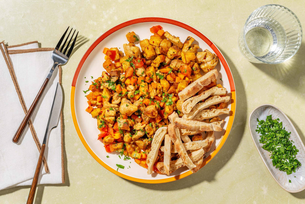 Kottu di pollo al curry 'come in Sri Lanka'