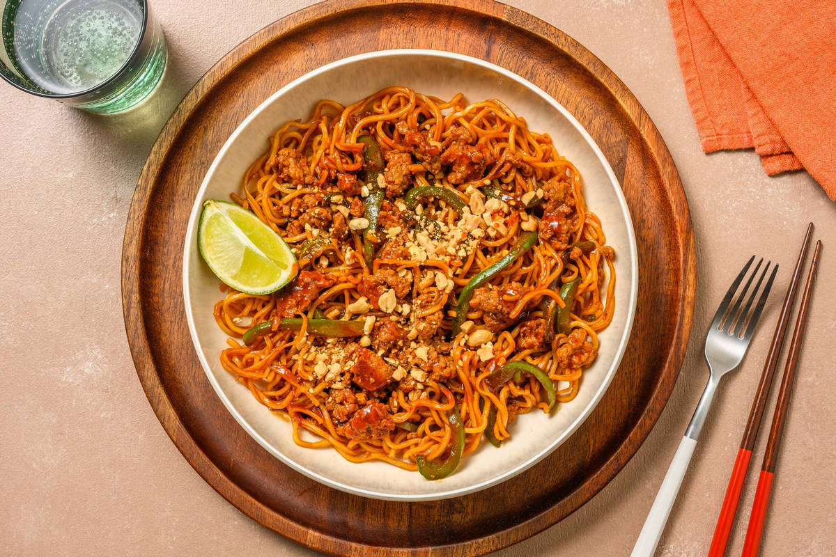 Korean Style Honey Pork Noodles