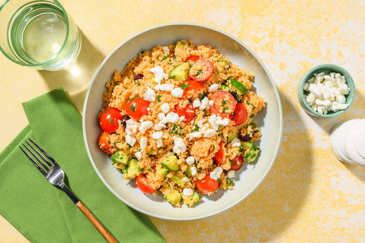 Tabbouleh mit Ziegenkäse-Crumble & Cranberries