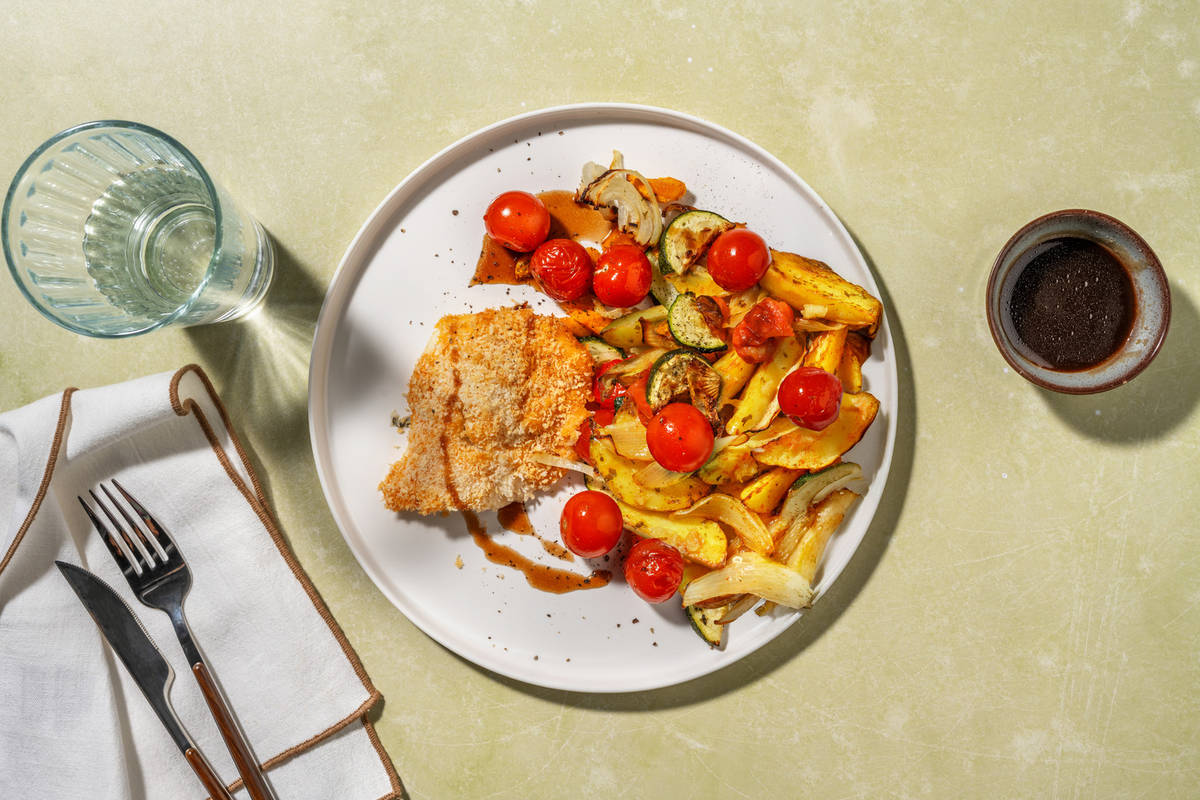 Merluza con panko y mayonesa de pimentón