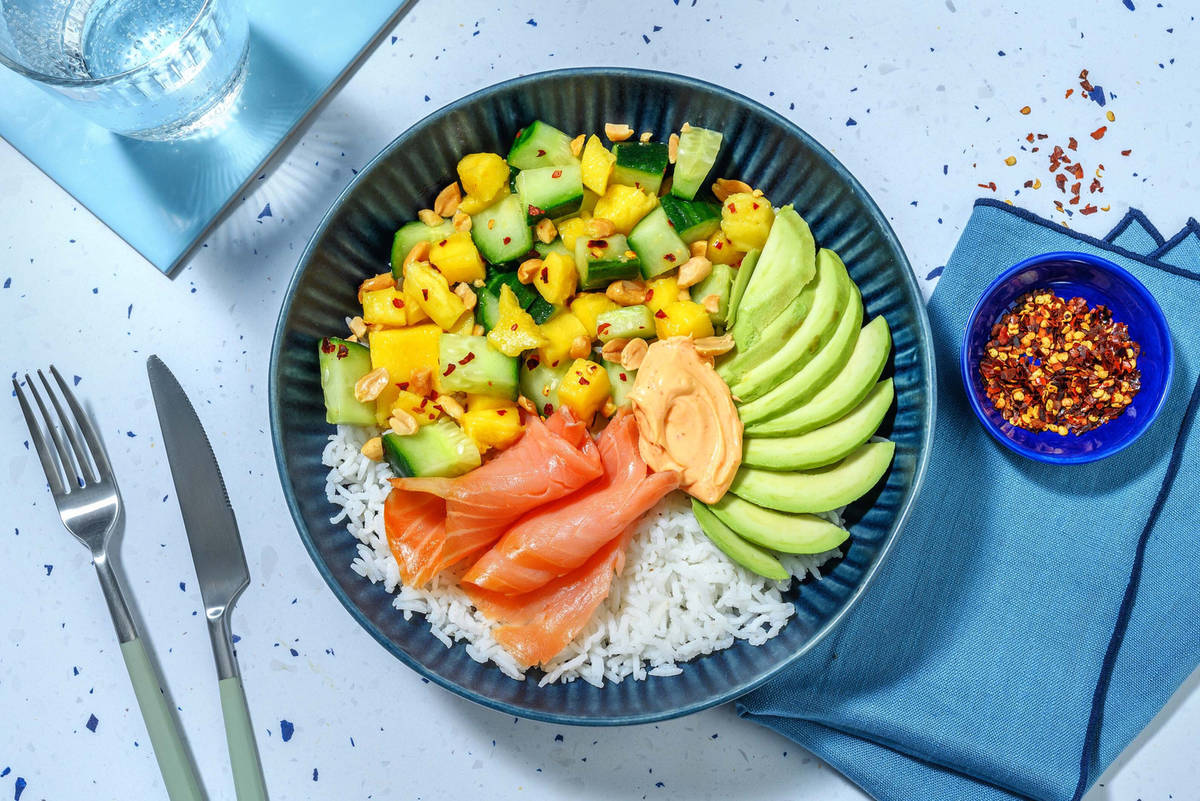 Pokebowl og røkelaks