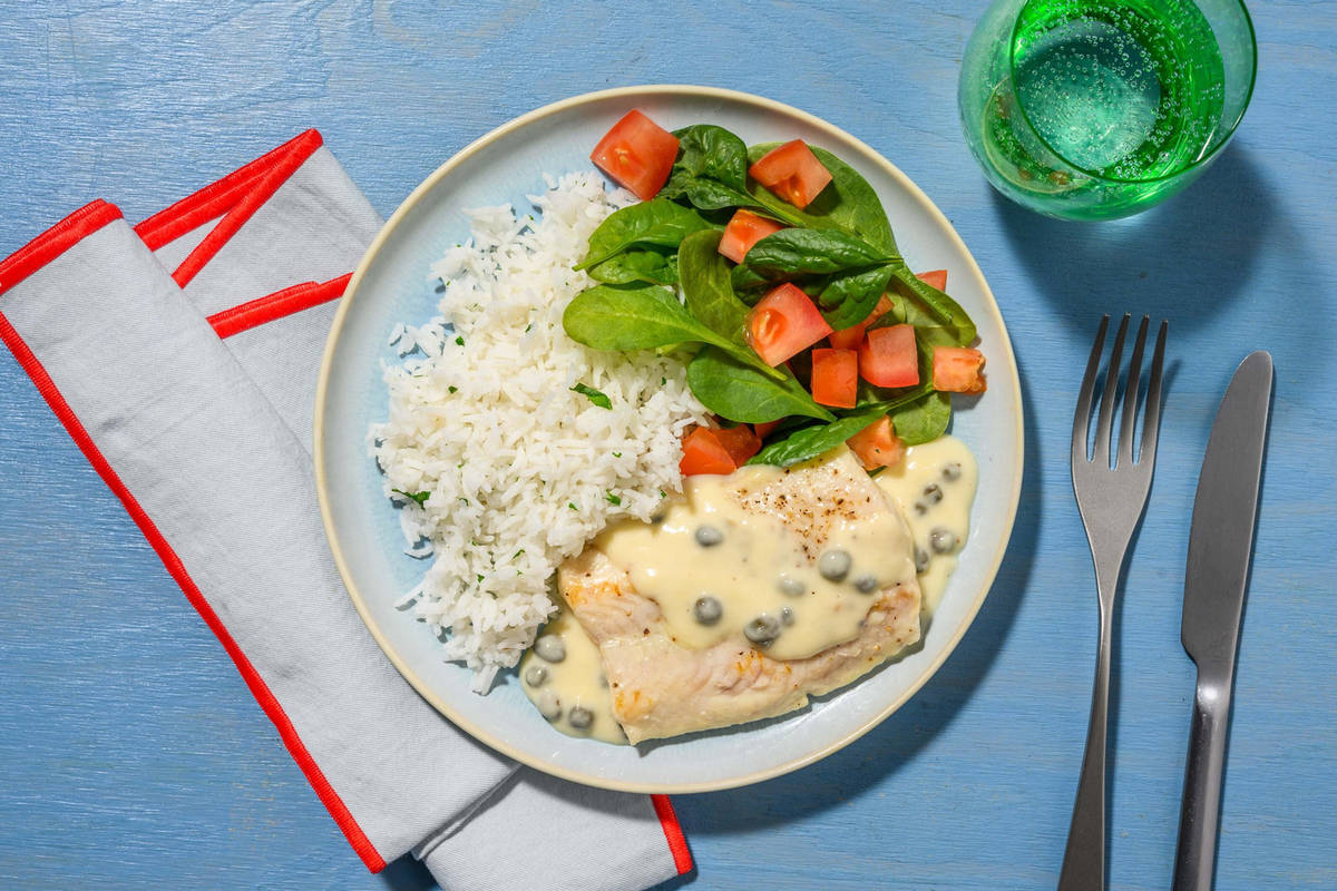 Kuller i cremet kaperssauce