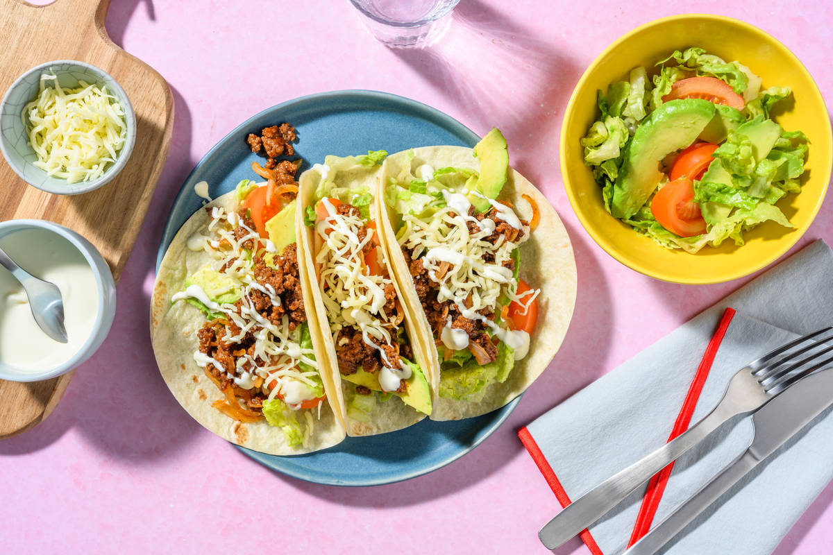 Foolproof Spiced Beef-Pork & Avo Tacos