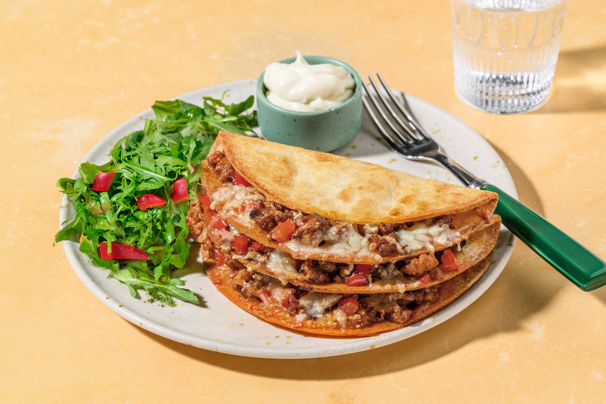 Spiced BBQ Beef Quesadillas Rapidas