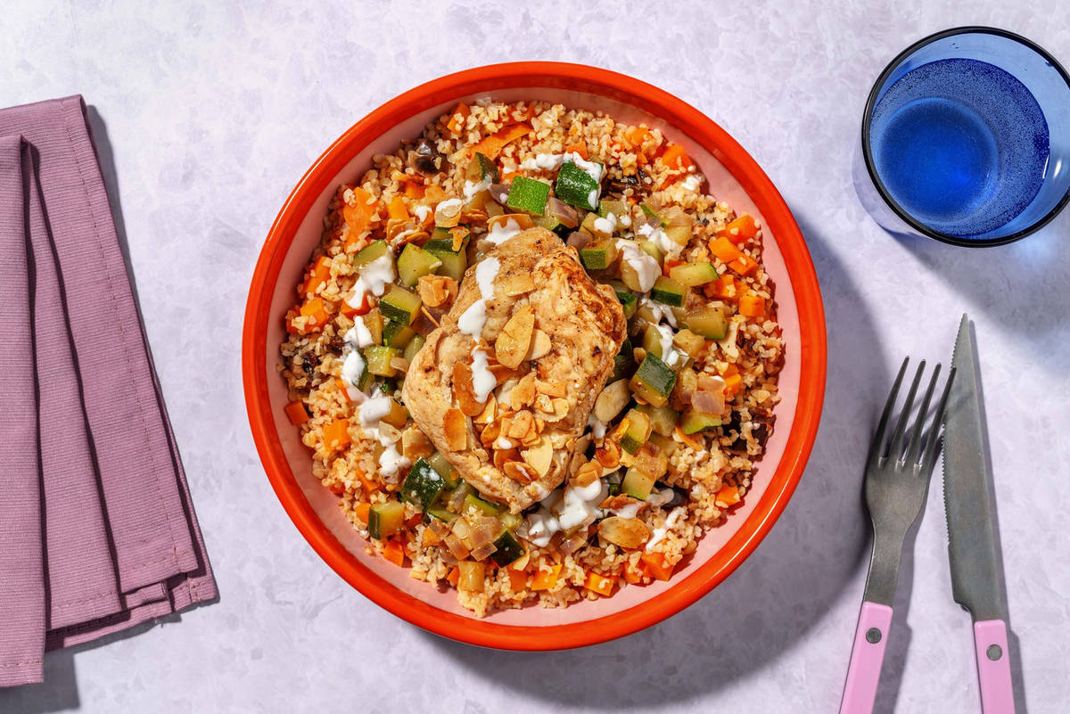 Bowl de boulgour au poulet et épices africaines