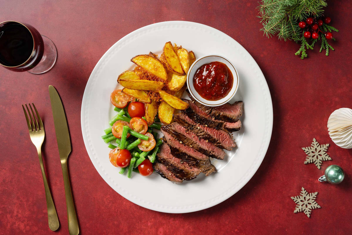 Feines Rindshuftsteak mit Pflaumendip