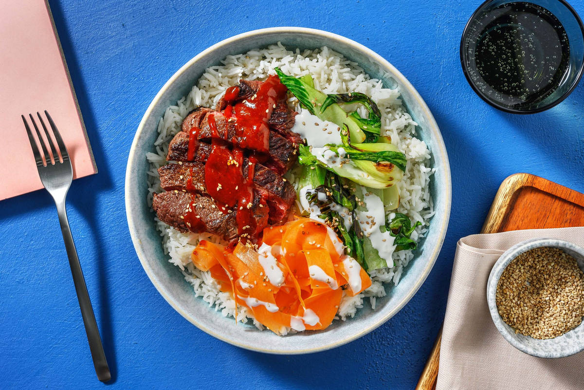 Korean Style 21 Day Aged Rump Steak Bibimbap