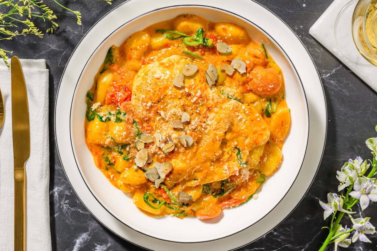 Pouletbrust und frische Bratpfannengnocchi
