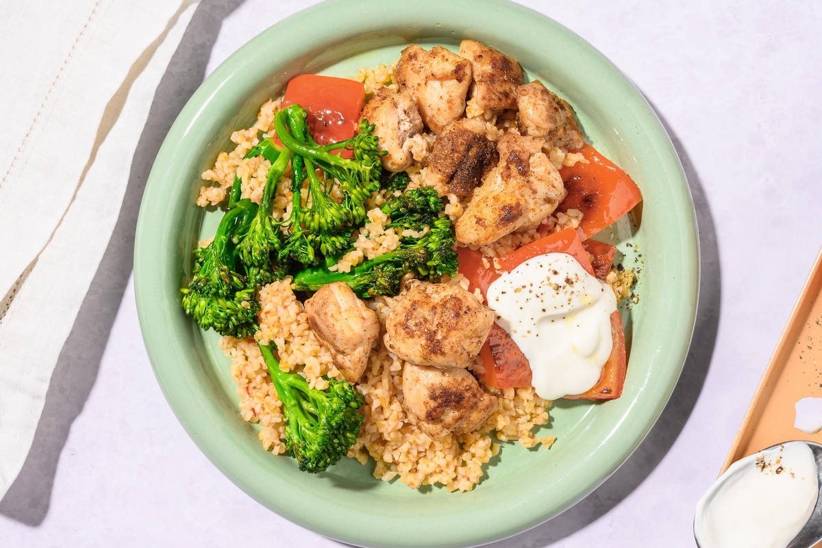 Quick Spiced Chicken and Pepper Bulgur