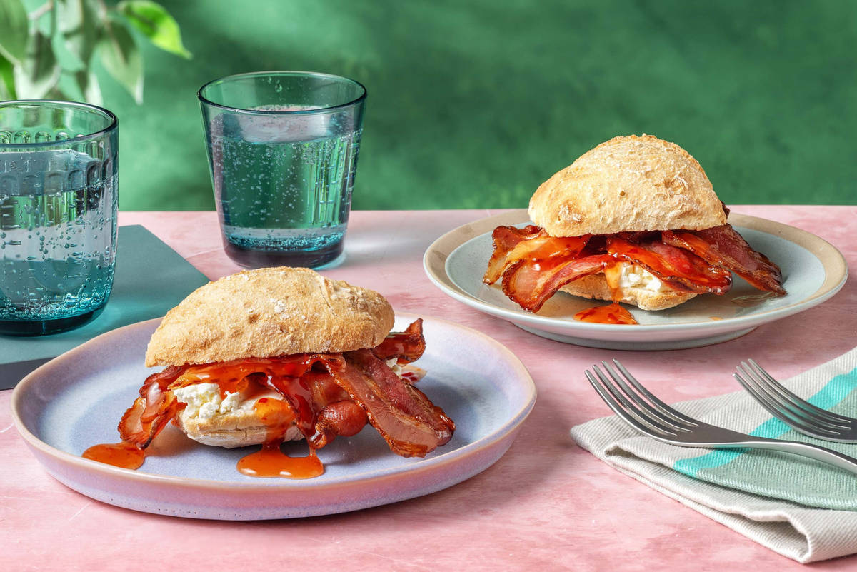 Sweet Chilli Bacon & Cream Cheese Breakfast Bap