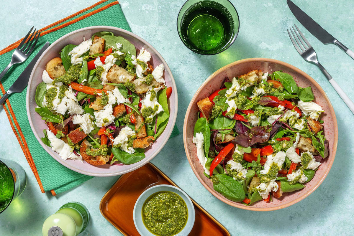 Mozzarella, Roasted Pepper & Pesto Salad