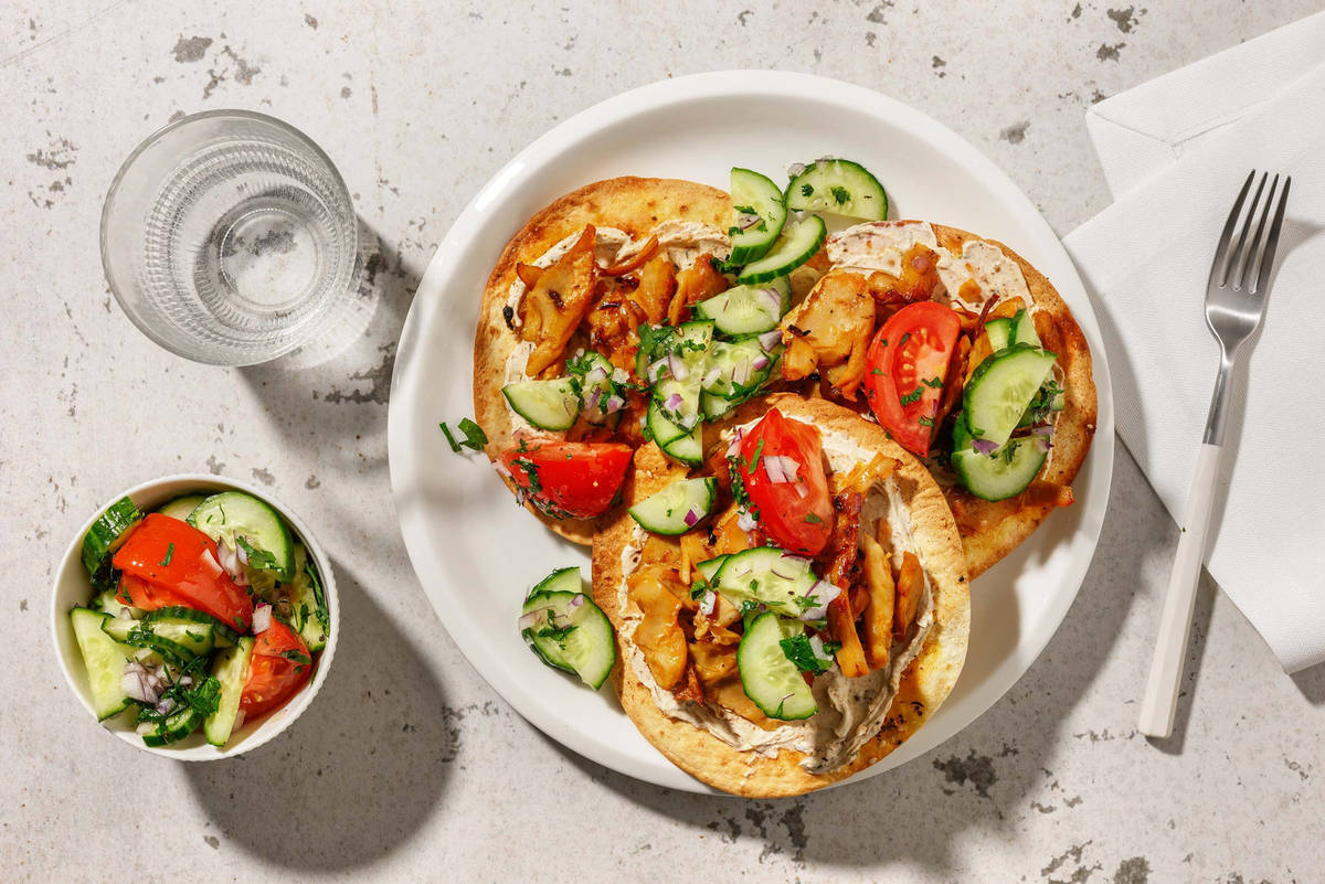 Mini-tortilla's met vegetarische döner kebab