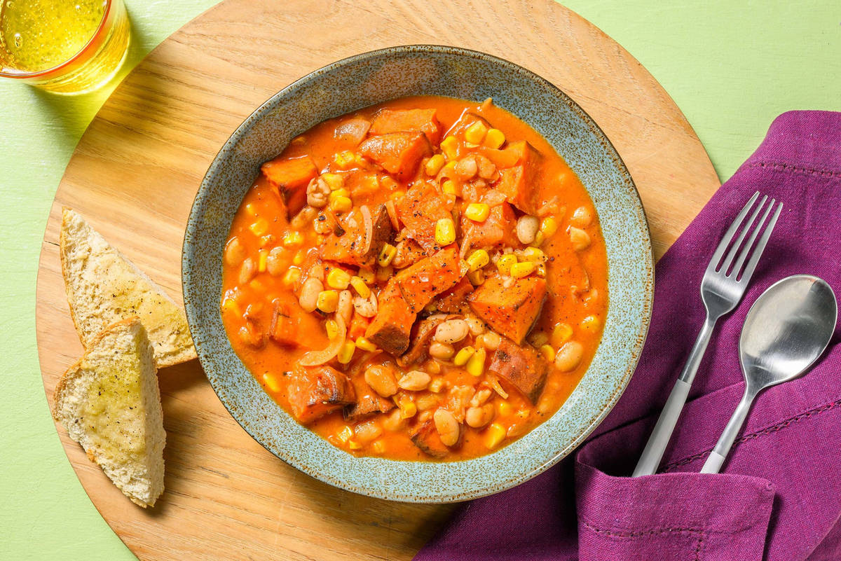 Creamy Cajun Chorizo Stew and Ciabatta