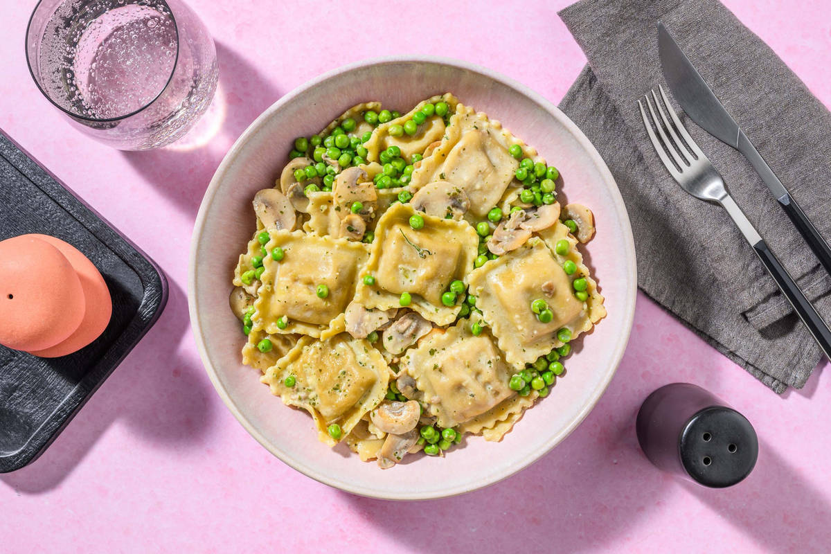 Easy Peasy Bacon, Spinach and Ricotta Ravioli