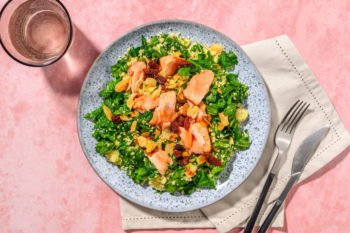 Insalata proteica di salmone e spinaci