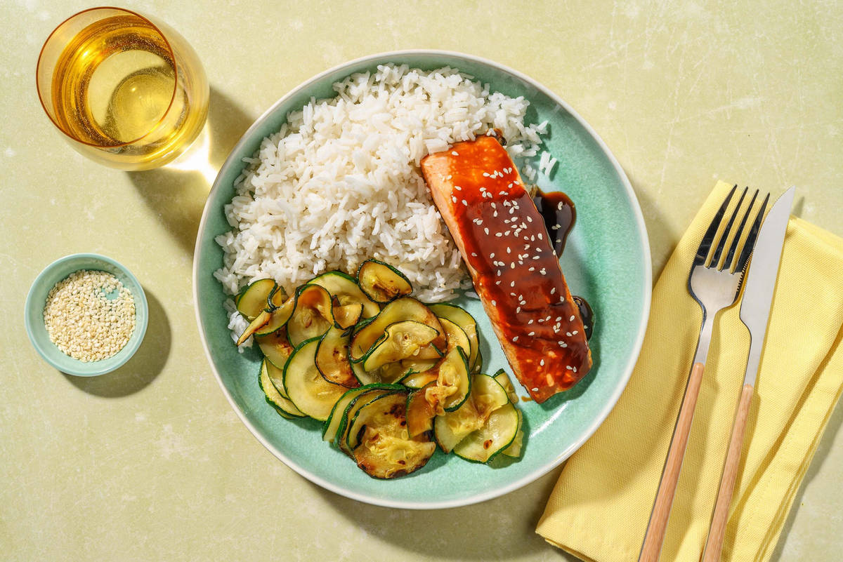 Salmone laccato in salsa kecap manis