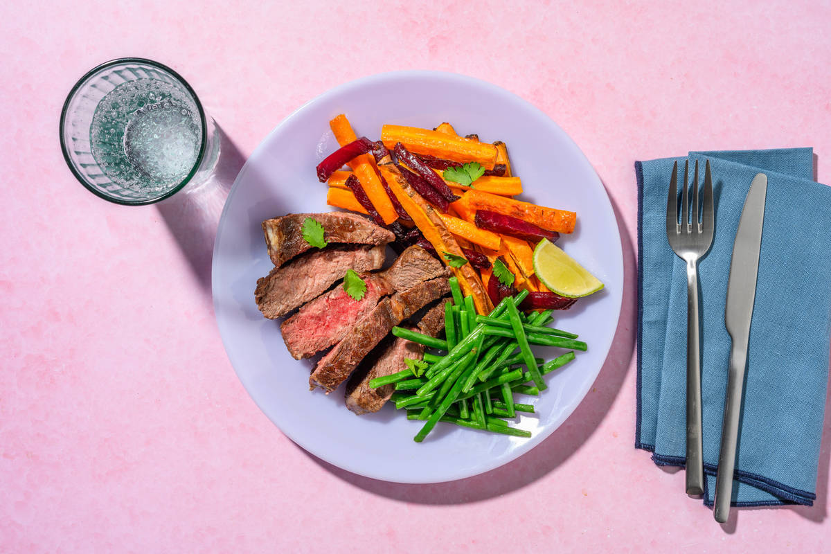 Jerk Double Beef Rump & Green Beans