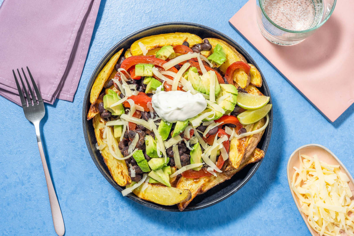Fajita Veg and Black Bean Loaded Wedges