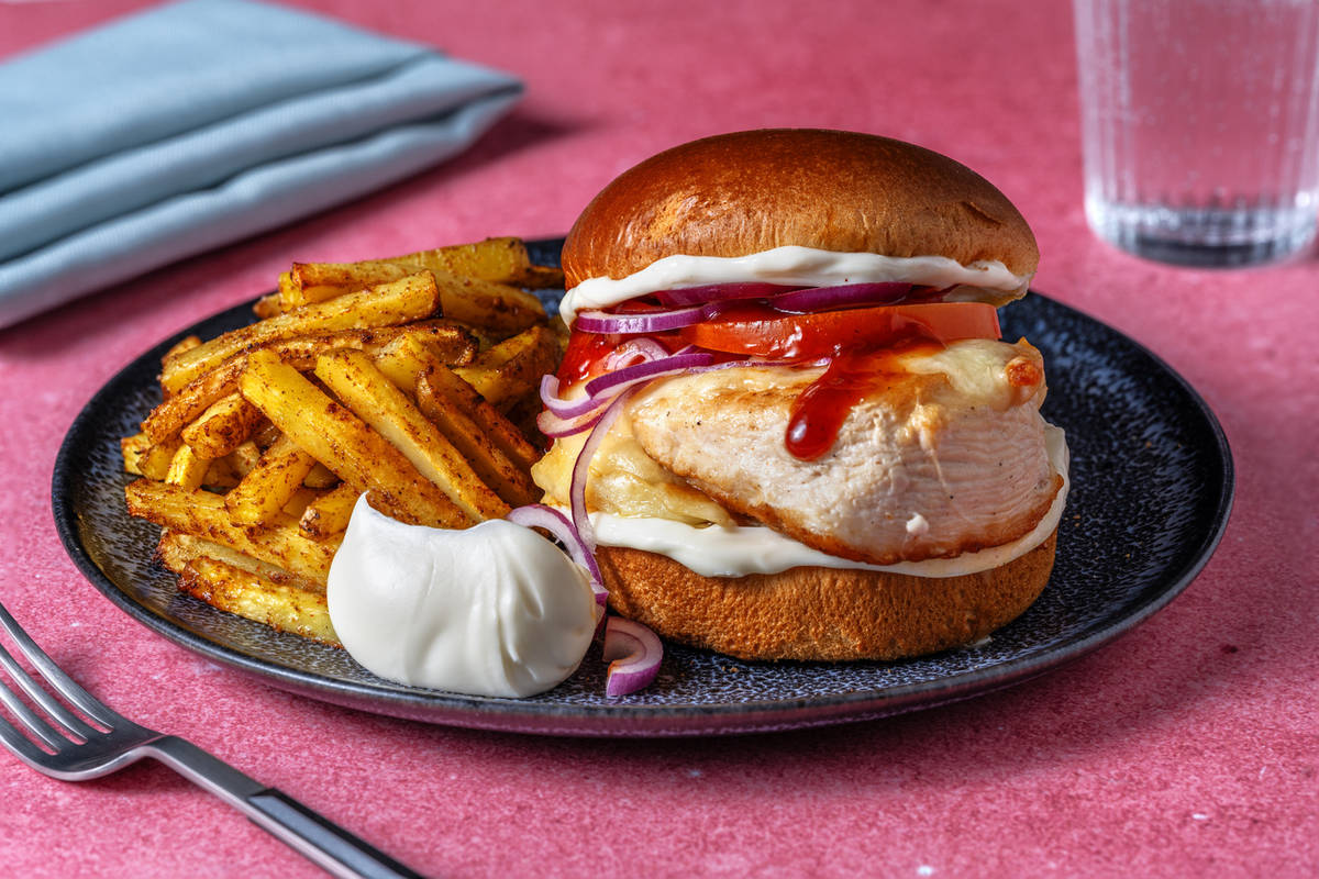 BBQ Chicken Burger with Irish Bacon