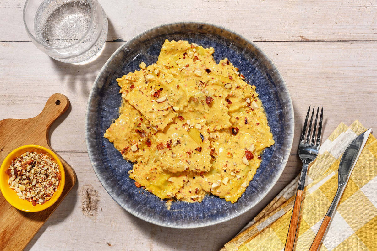 Ravioli con pesto alla trapanese