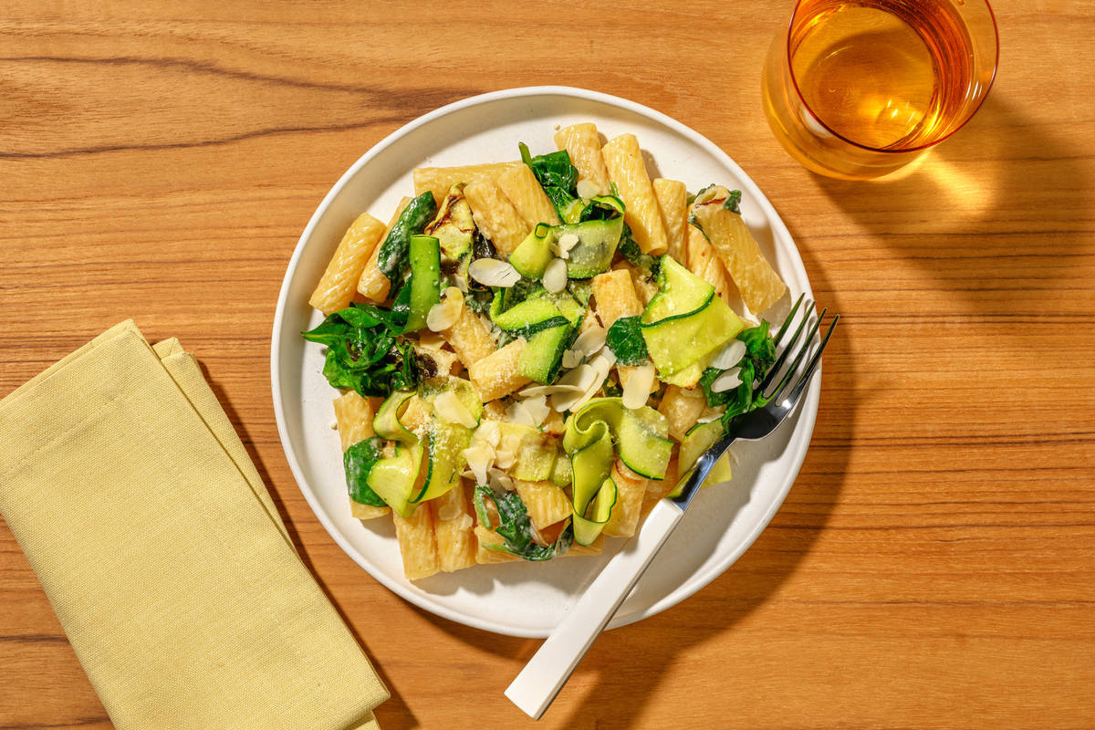 Creamy Citrus Prawn and Courgette Rigatoni
