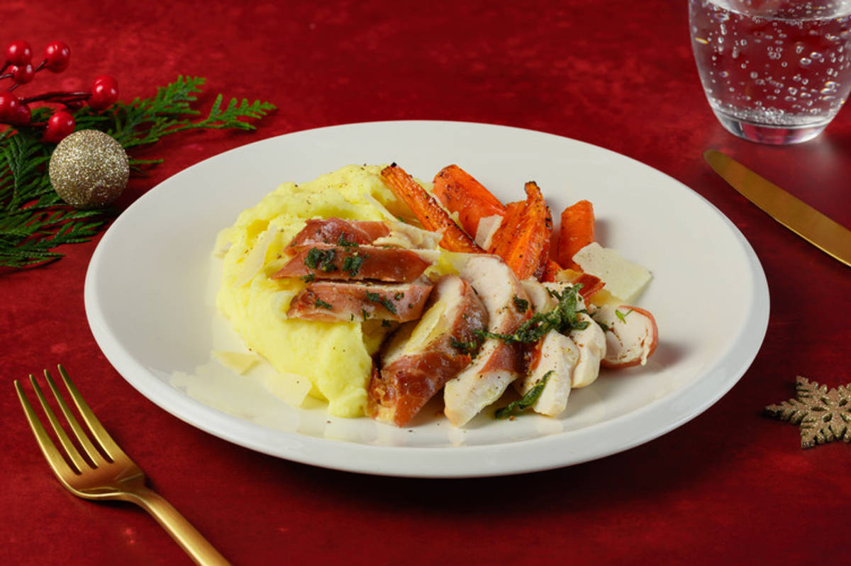 Saltimbocca de dinde & carottes rôties