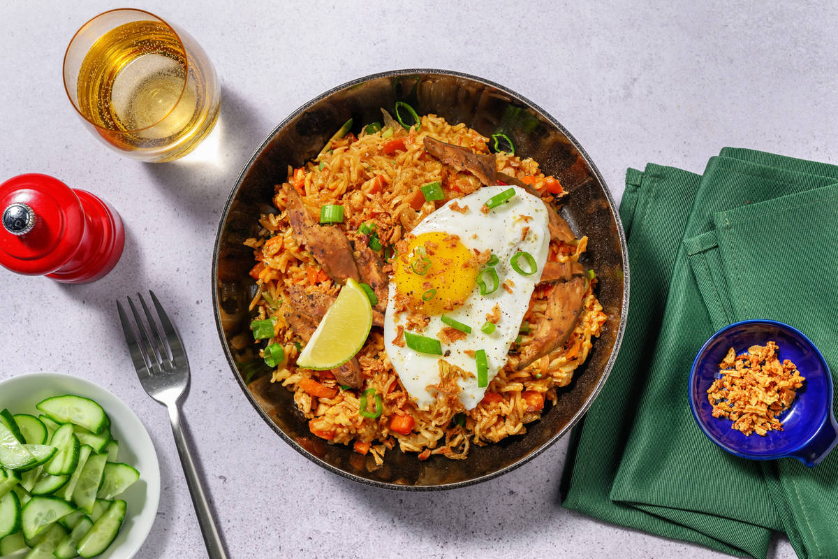 Le Végé : riz indonésien aux émincés veggie