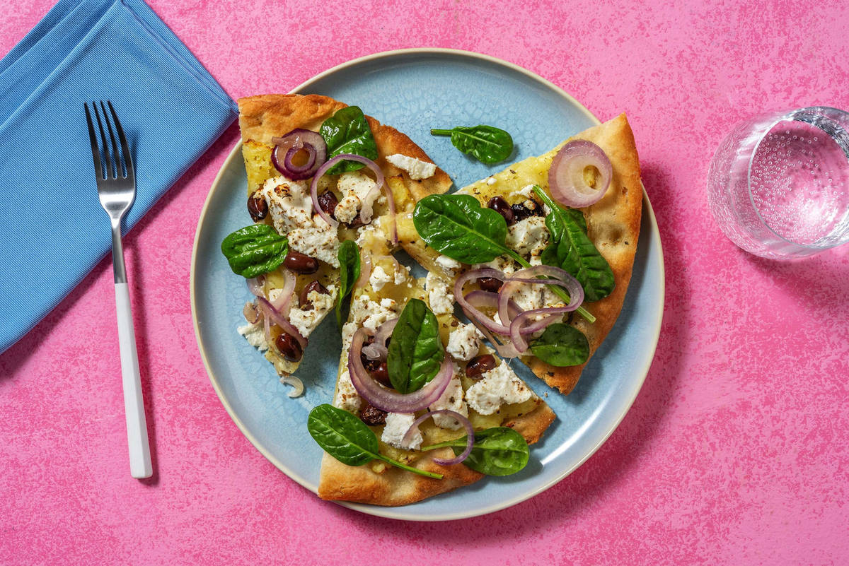 Focaccia alle patate, ricotta e cipolle dolci