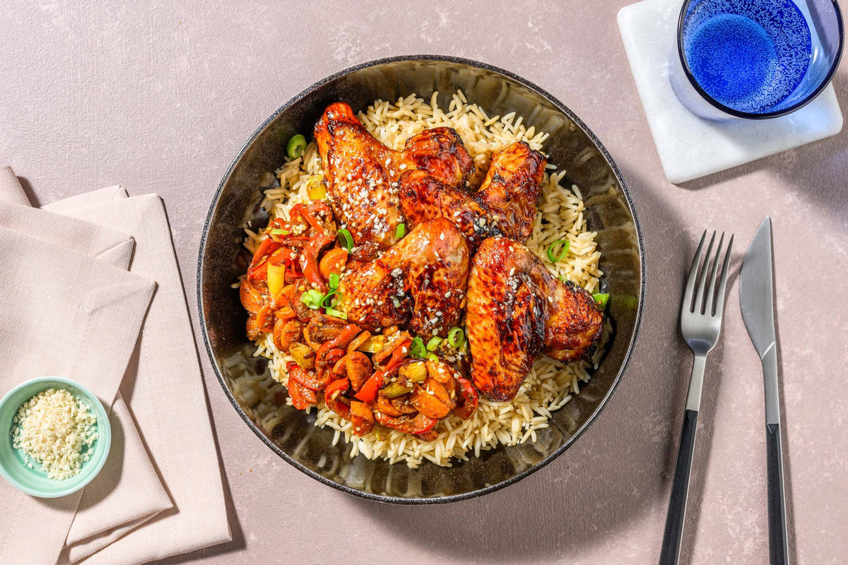 Traybake d'ailes de poulet terriyaki