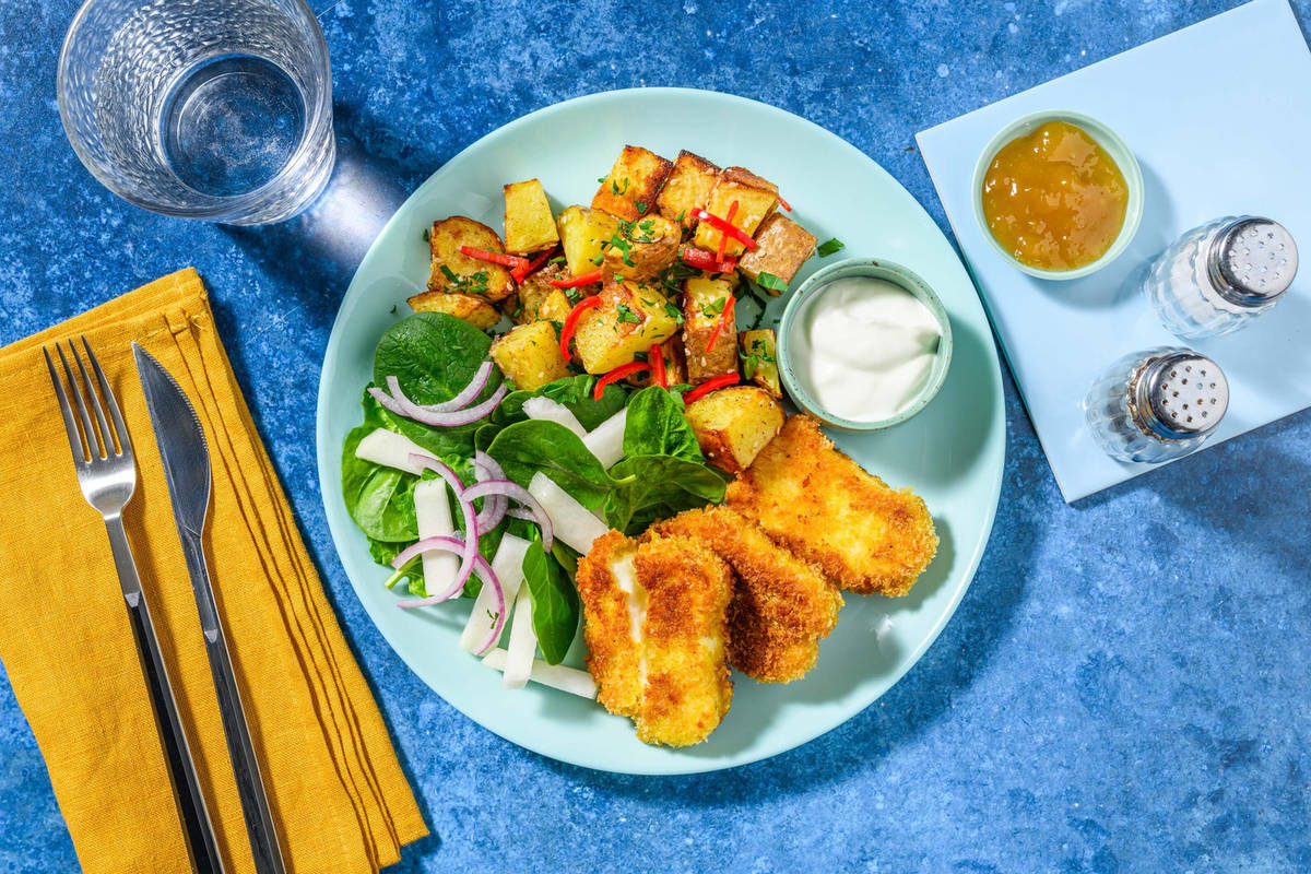 Indisk panert halloumi