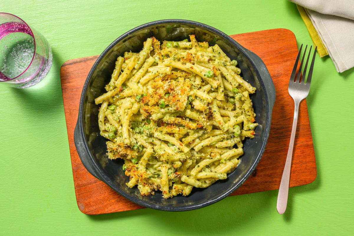 Pea and Pesto Mac and Cheese