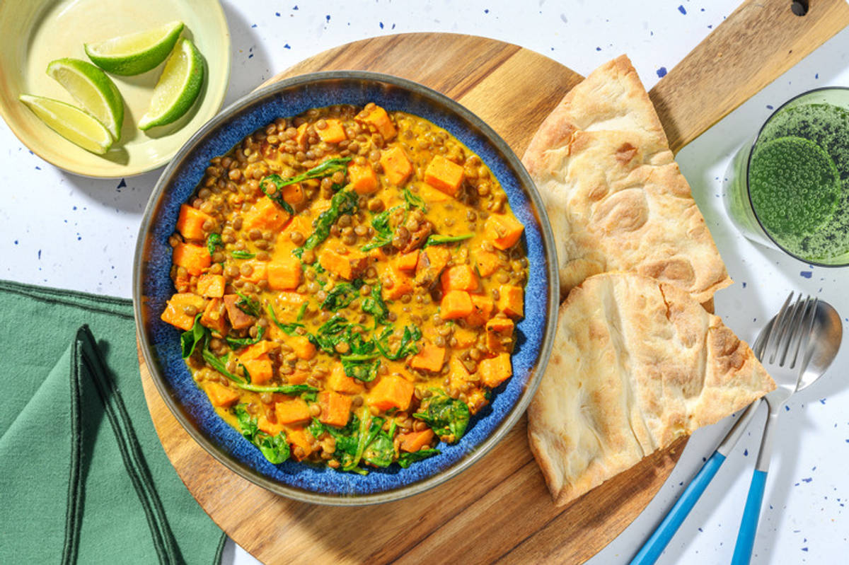 One Pot Korma Spiced Sweet Potato Dal