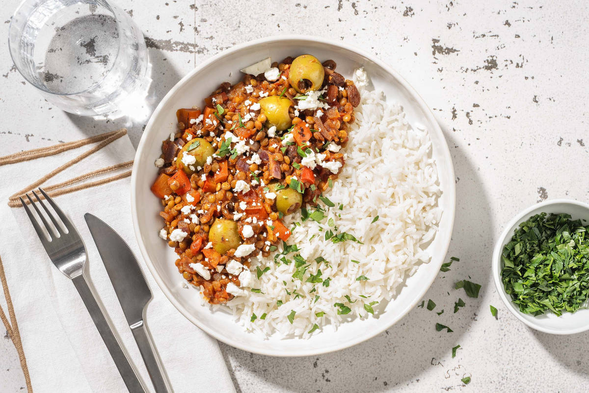 Vegetarische picadillo met linzen