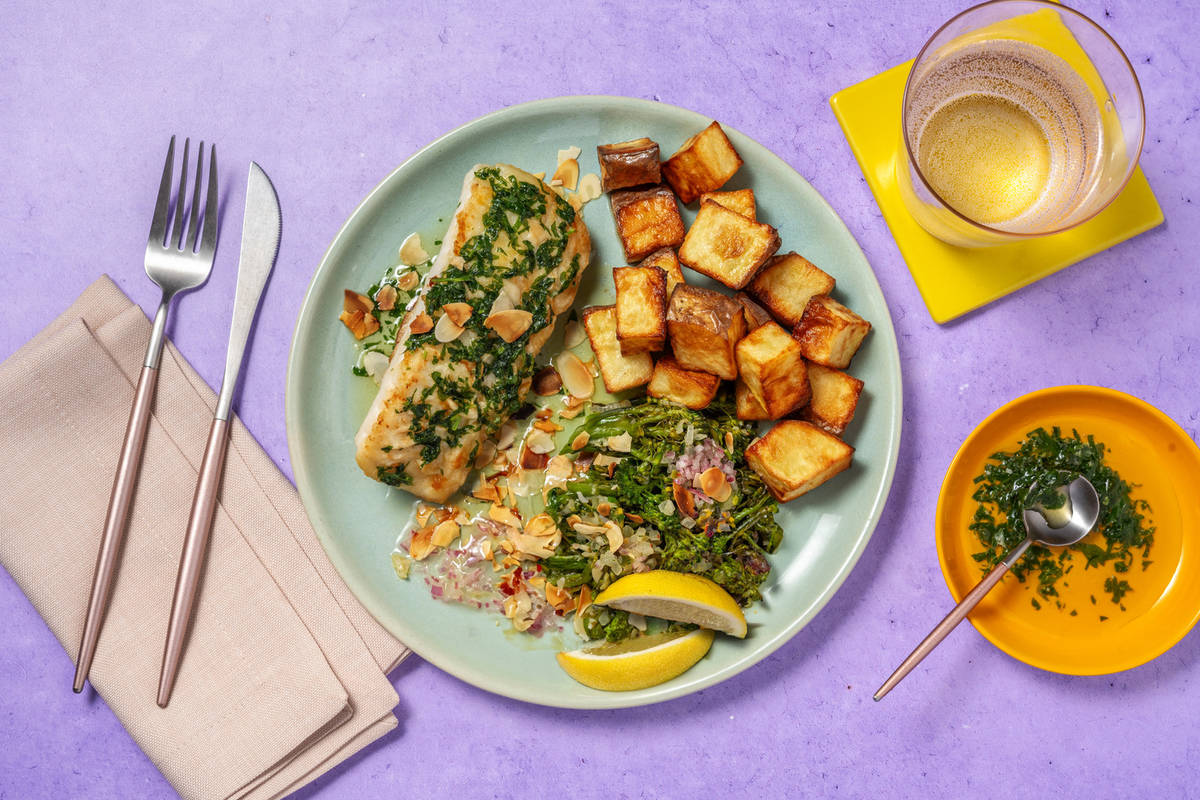 Lieu à la meunière & amandes torréfiées