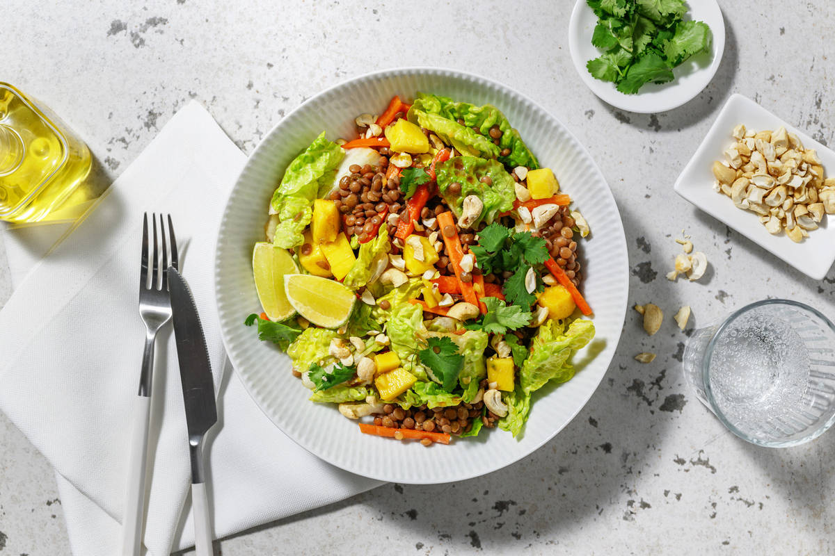 Salade fraîche de lentilles & mangue