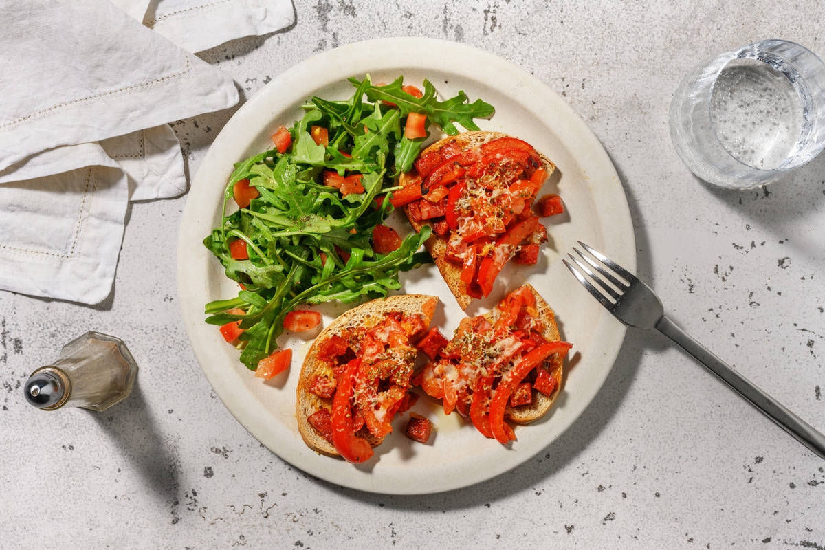 Bruschetta chorizo-poivron à l'espagnole