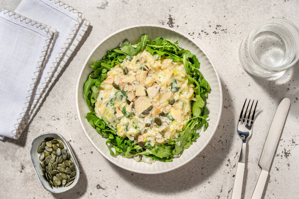 One pot : orzotto, Grana Padano AOP & épinards