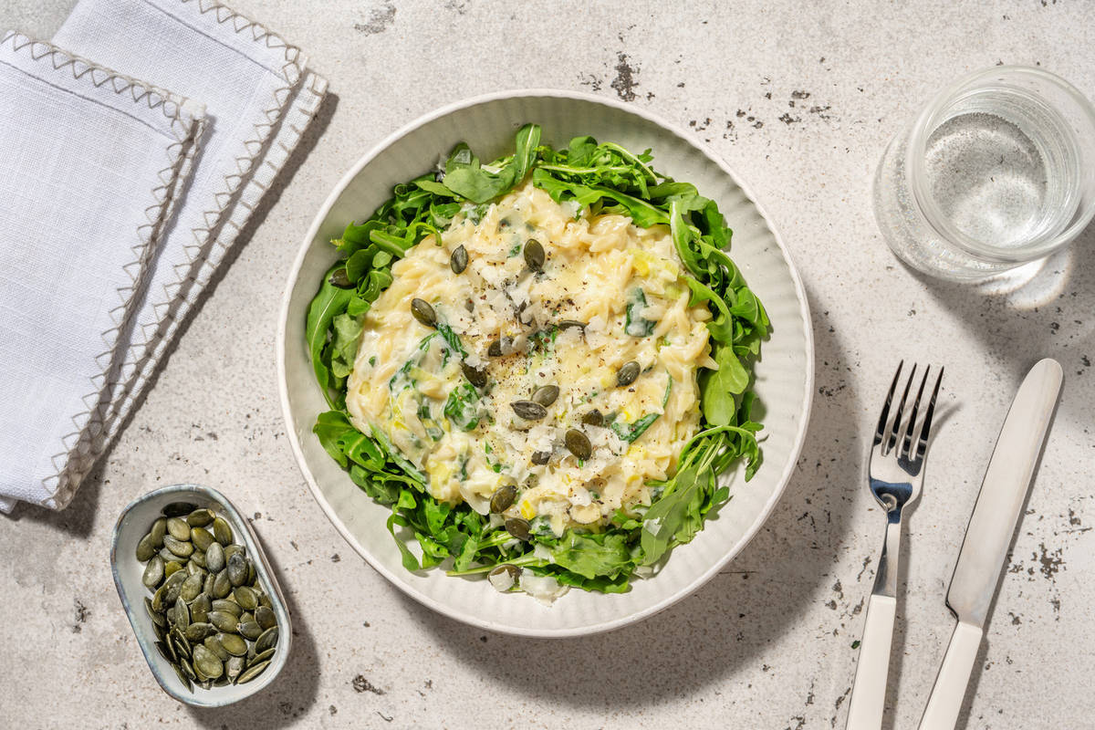 Orzo one pot : parmesan AOP & épinards