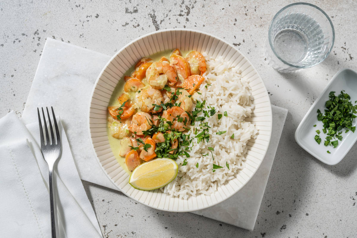 Curry thaï léger aux crevettes & coco