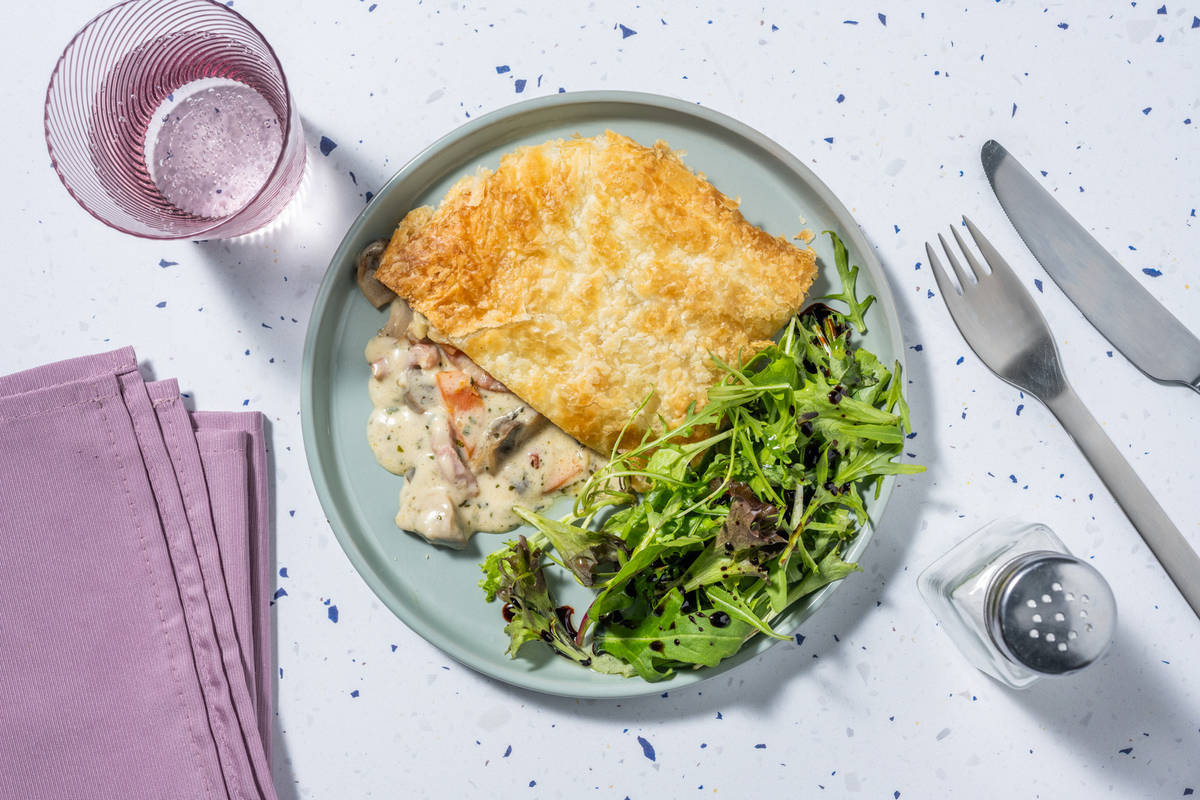 Tourte forestière champis & lardons