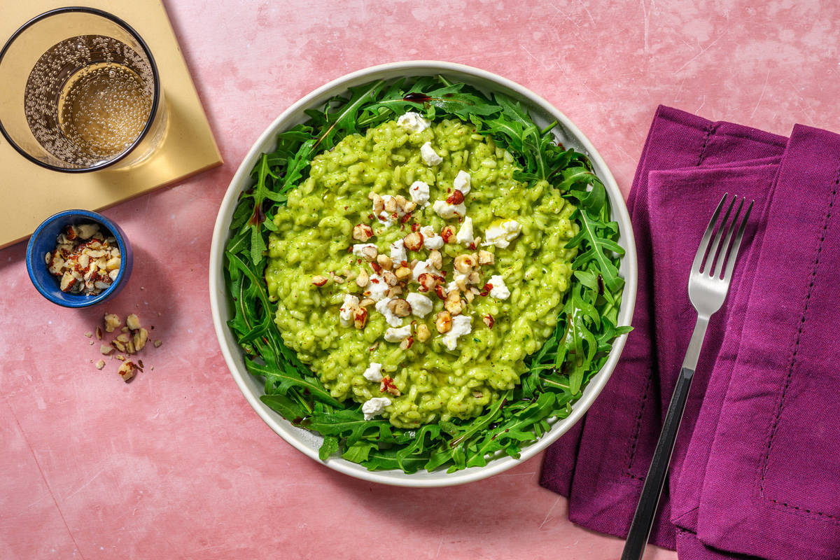 Risotto au pesto d'ail des ours maison