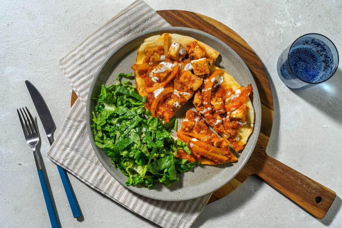North Indian Spiced Tofu Loaded Naan