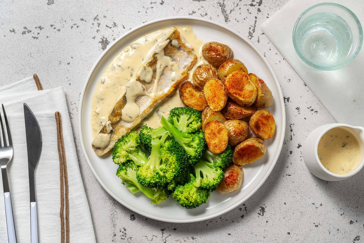 Fischfilet in Honig-Senf-Soße