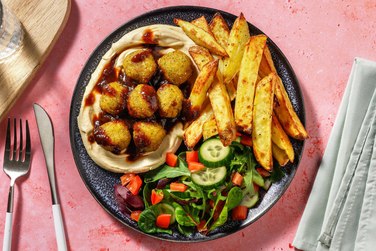 Chicken, Falafel, Houmous and Paprika Butter